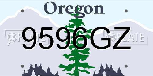 9596GZ Oregon License Plate