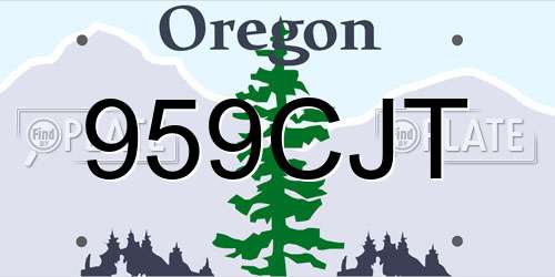 959CJT Oregon License Plate
