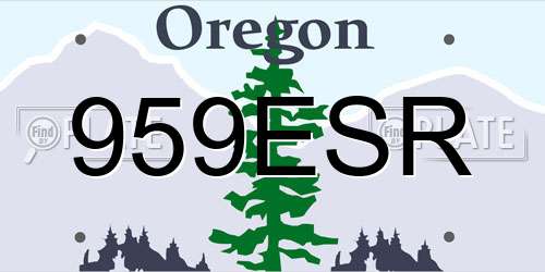 959ESR Oregon License Plate