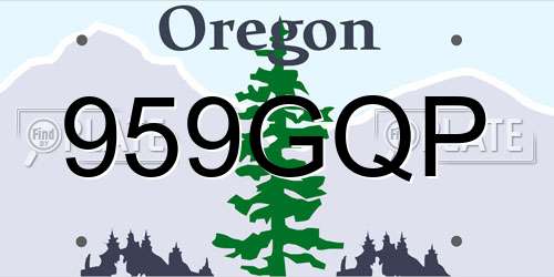 959GQP Oregon License Plate