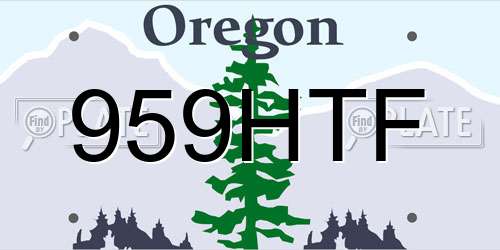 959HTF Oregon License Plate