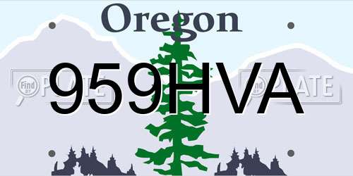 959HVA Oregon License Plate