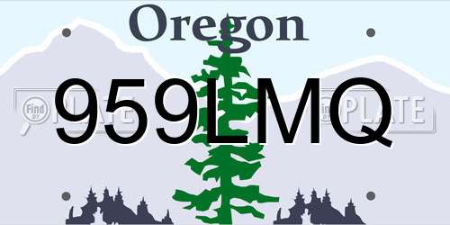 959LMQ Oregon License Plate