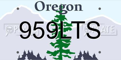 959LTS Oregon License Plate