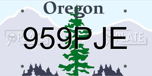 959PJE Oregon License Plate