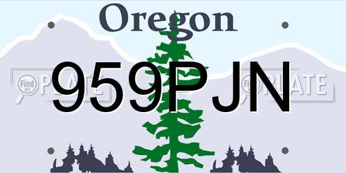 959PJN Oregon License Plate