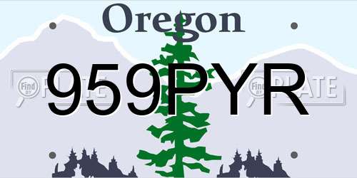 959PYR Oregon License Plate
