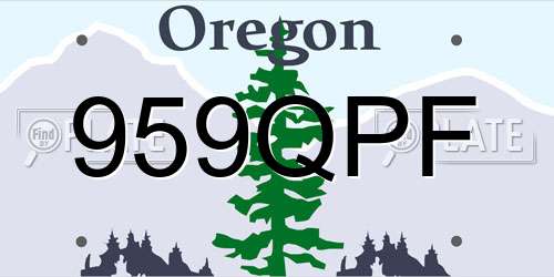 959QPF Oregon License Plate
