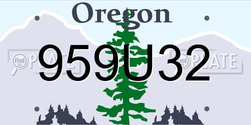 959U32 Oregon License Plate