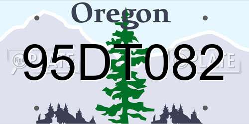 95DT082 Oregon License Plate