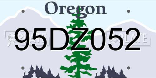 95DZ052 Oregon License Plate