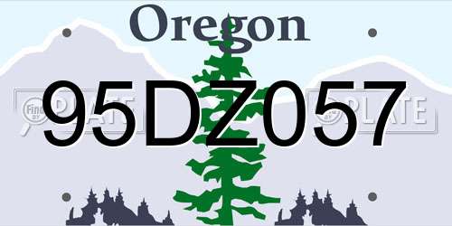 95DZ057 Oregon License Plate