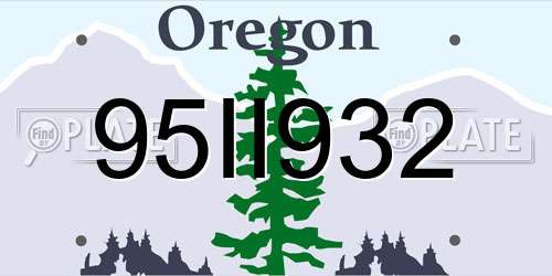 95II932 Oregon License Plate