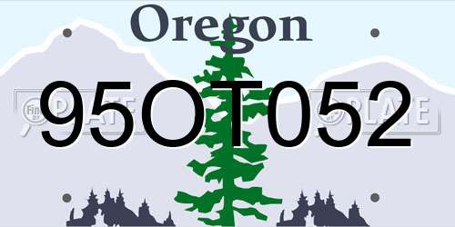 95OT052 Oregon License Plate