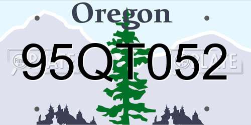 95QT052 Oregon License Plate
