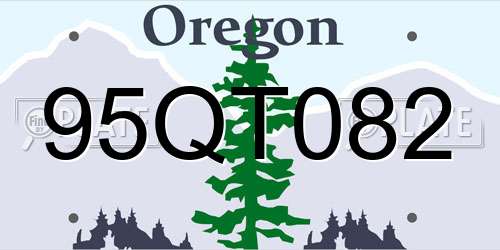 95QT082 Oregon License Plate