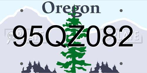 95QZ082 Oregon License Plate
