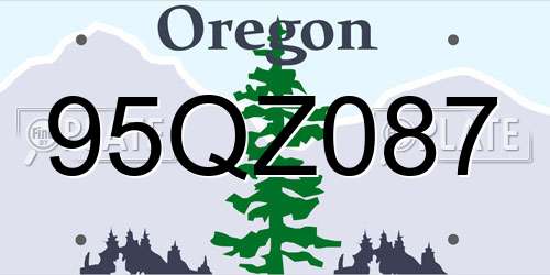 95QZ087 Oregon License Plate