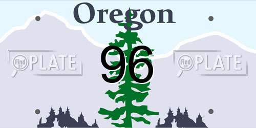 96 Oregon License Plate