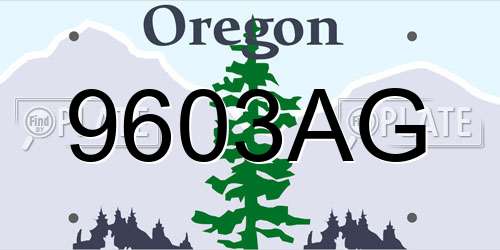 9603AG Oregon License Plate