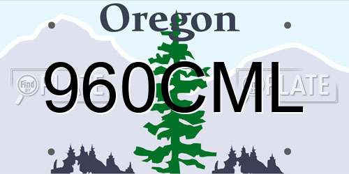 960CML Oregon License Plate