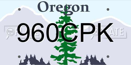 960CPK Oregon License Plate