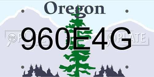 960E4G Oregon License Plate