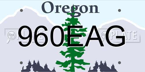 960EAG Oregon License Plate
