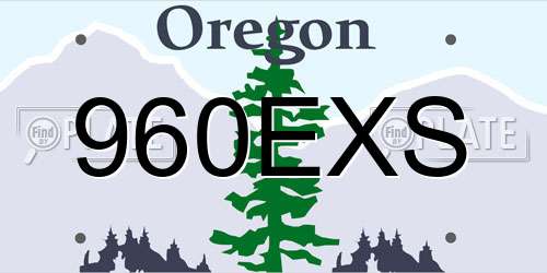 960EXS Oregon License Plate