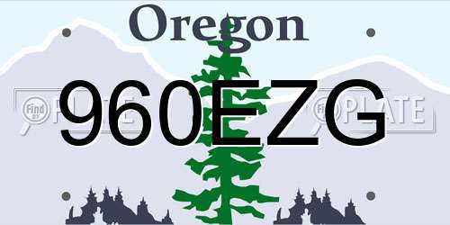 960EZG Oregon License Plate