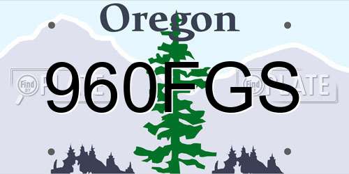 960FGS Oregon License Plate