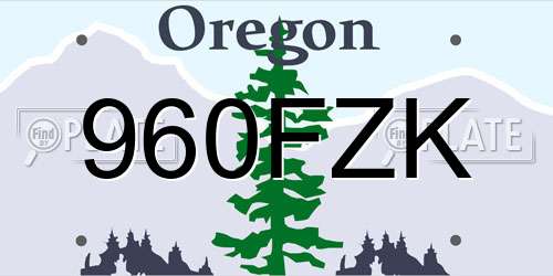 960FZK Oregon License Plate