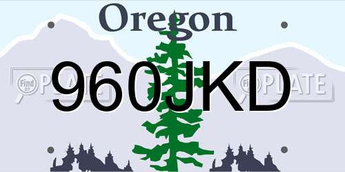 960JKD Oregon License Plate