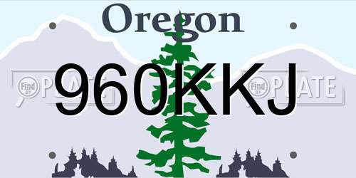 960KKJ Oregon License Plate