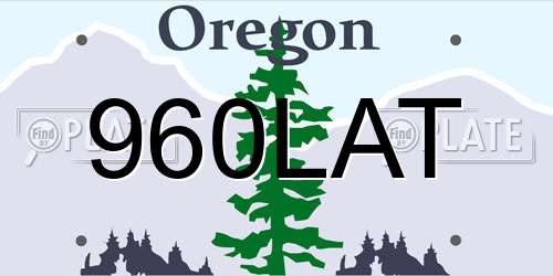 960LAT Oregon License Plate
