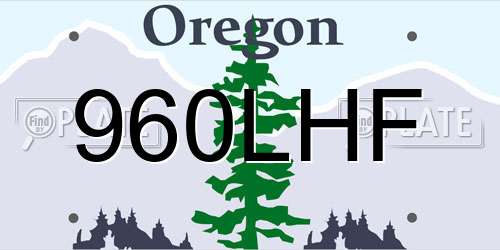 960LHF Oregon License Plate