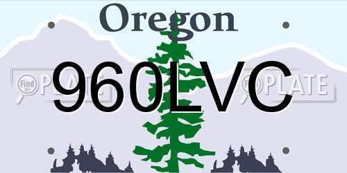960LVC Oregon License Plate