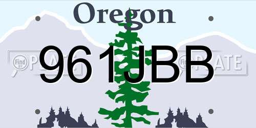 961JBB Oregon License Plate