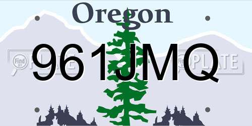 961JMQ Oregon License Plate