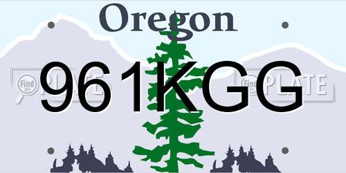 961KGG Oregon License Plate