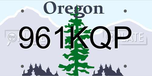 961KQP Oregon License Plate
