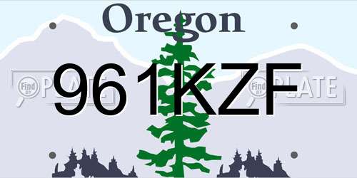 961KZF Oregon License Plate
