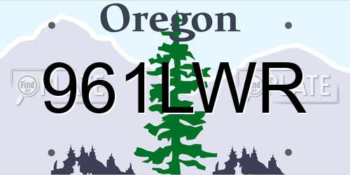 961LWR Oregon License Plate