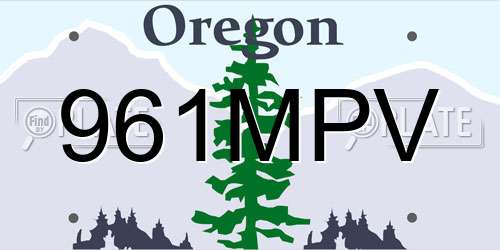 961MPV Oregon License Plate