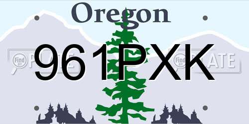 961PXK Oregon License Plate