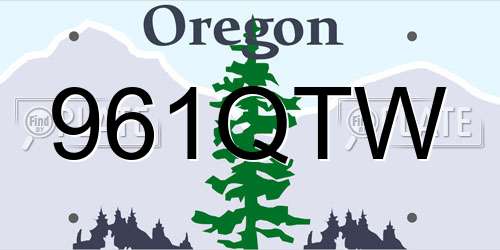 961QTW Oregon License Plate