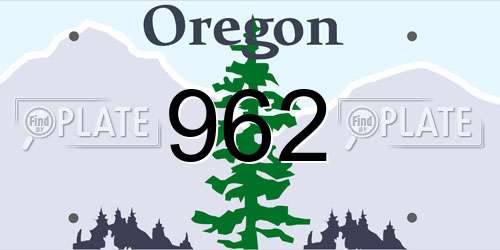962 Oregon License Plate