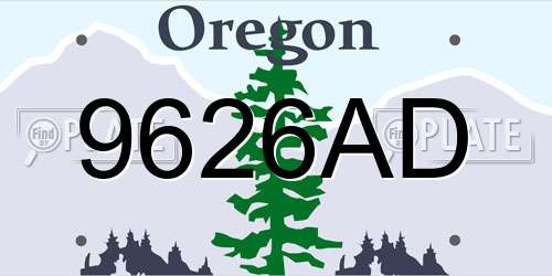 9626AD Oregon License Plate