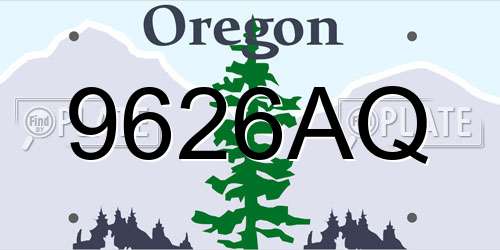9626AQ Oregon License Plate