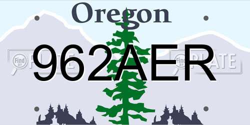 962AER Oregon License Plate
